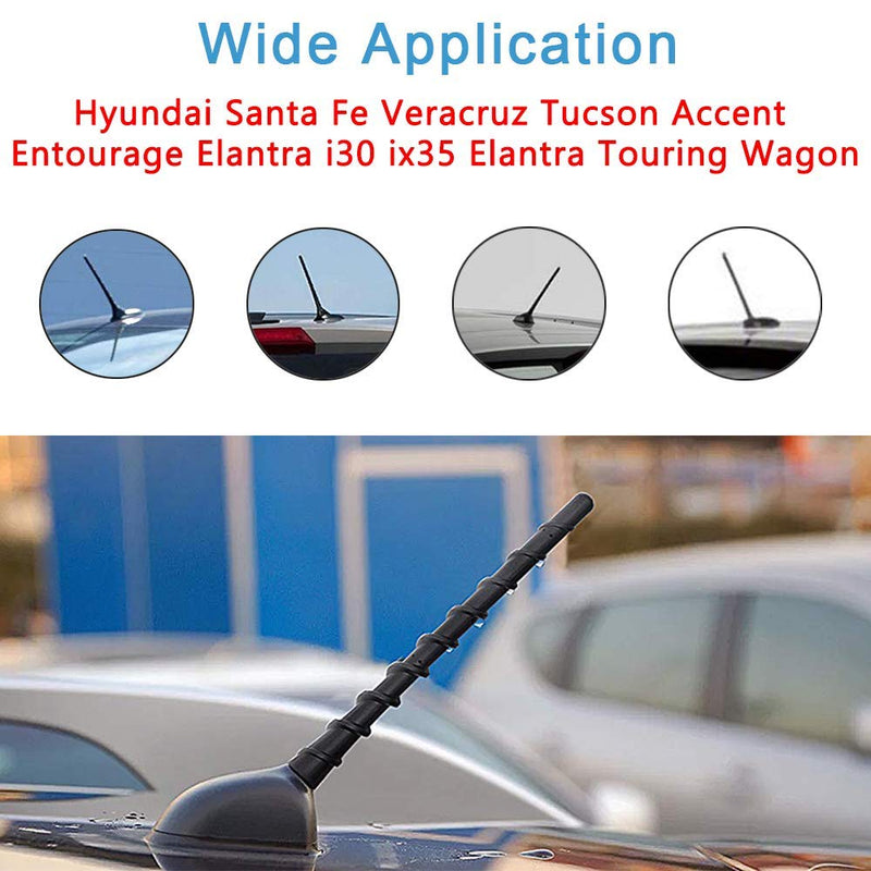 [Australia - AusPower] - KSaAuto 7" Spiral Roof Antenna Compatible with Hyundai Santa Fe Veracruz Tucson Accent Entourage Elantra i30 ix35 Elantra Touring Wagon | Flexible Rubber Antenna Replacement | for Premium Reception 