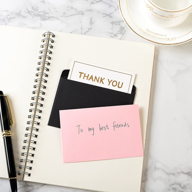 [Australia - AusPower] - 120 Pack Kraft Mini Envelopes Small Envelopes Self-Adhesive Tiny Pockets for Business Cards Christmas Holiday Small Gift Cards Invitations Cards(4.13"×2.76") (Black) Black 