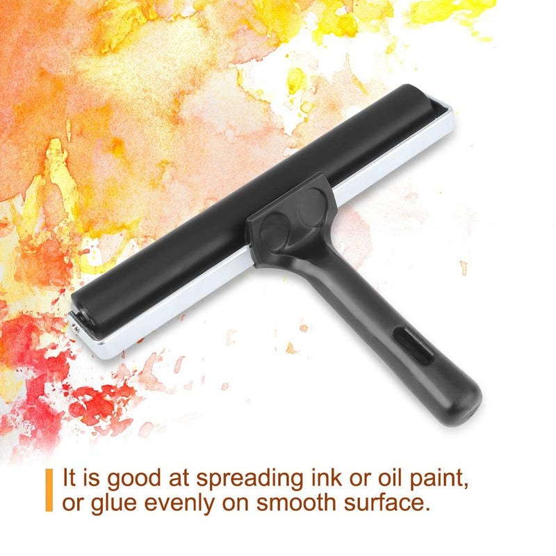 [Australia - AusPower] - HEEPDD Rubber Roller, Black Rubber Brayer Roller Print Brush Ink Art Craft Oil Painting Tool for Printmaking Anti Skid Tape Construction 