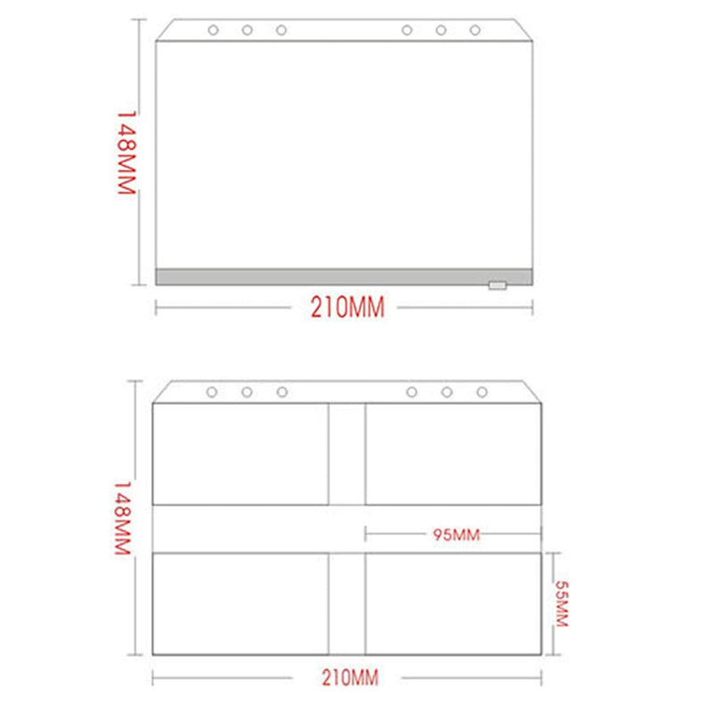 [Australia - AusPower] - LONG TAO 12 Pcs A5 6 Holes Loose Leaf Notebook Refills Filler Organizer 6 Pcs Zipper Bag and 6 Pcs Business Card Refill Page Included 