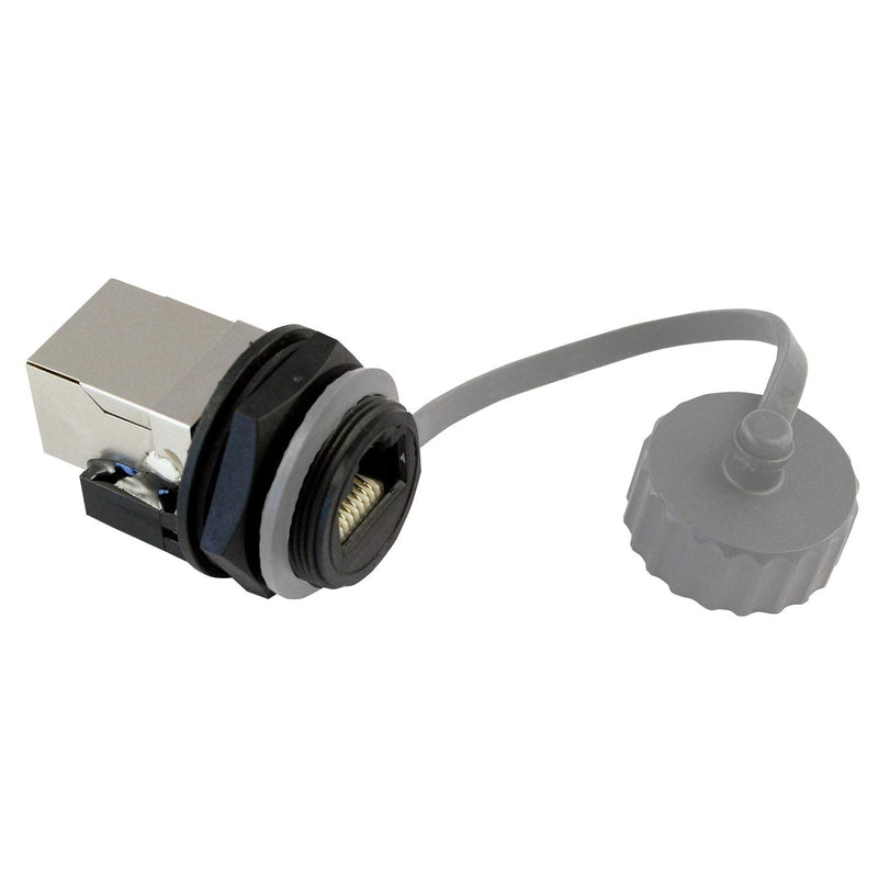 [Australia - AusPower] - ASI ASICPICRJ45S RJ45 Panel Mount, Waterproof Connector (When Used with Cap), Shielded, Front Mount, Female, IP67, NEMA 6P, Cap Sold Separately 