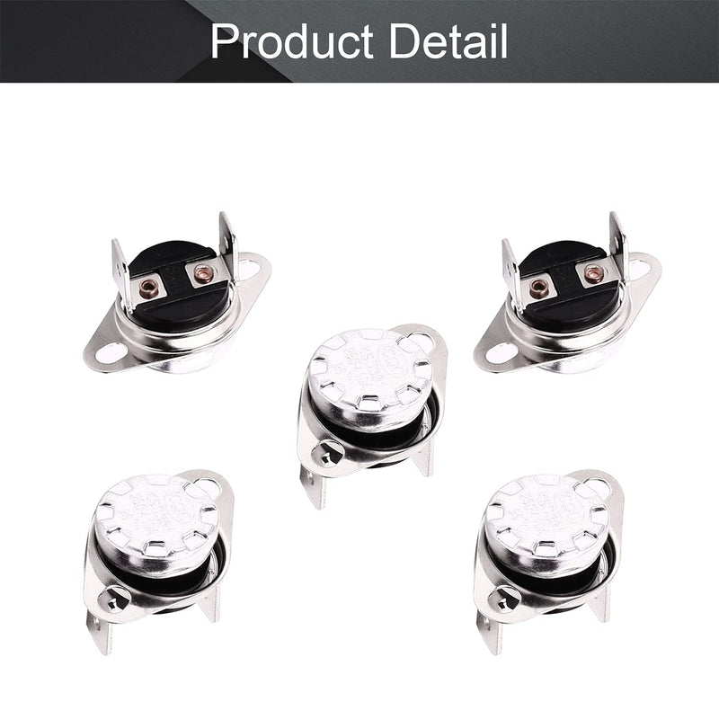 [Australia - AusPower] - Fielect 5Pcs KSD301 Thermostat 95ｰC/203ｰF Normally Closed N.C Snap Disc Temperature Switch for Microwave Oven Coffee Maker Smoker Bent Angle 95C 5Pcs 