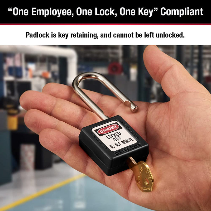 [Australia - AusPower] - Master Lock 410BLK Lockout Tagout Safety Padlock, Black 
