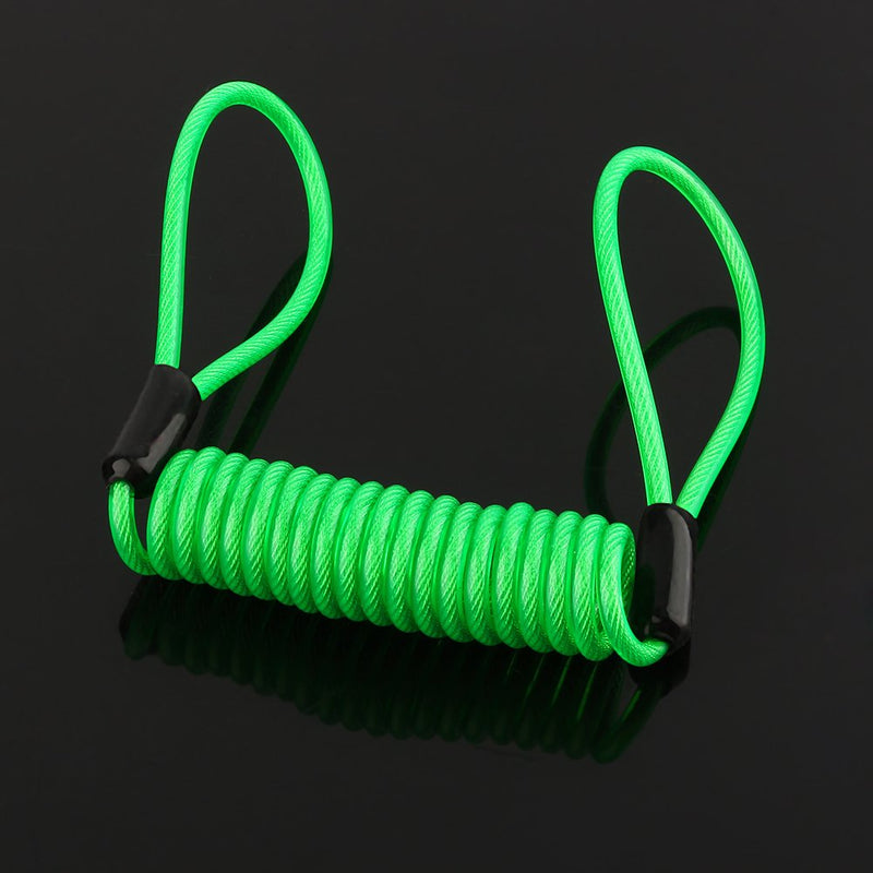 [Australia - AusPower] - Keenso Motorcycle Alarm Spring Reminder Cable, Antitheft Lock Reminder Cable, Green Waterproof Disc Lock Security Reminder Cable Scooter Bike Motorbike Anti Thief Safe 