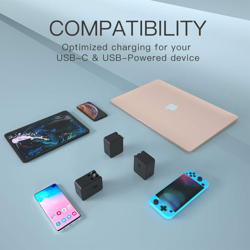 [Australia - AusPower] - ALLWAY USB Wall Charger, 30W Type C PD 3.0 Power Delivery Adapter with Foldable Plug, Dual Port Ultra Compact USB C Travel Charger Compatible with iPhone 12/11/Pro/Max/SE,MacBook Pro/Air,Ipad Pro 