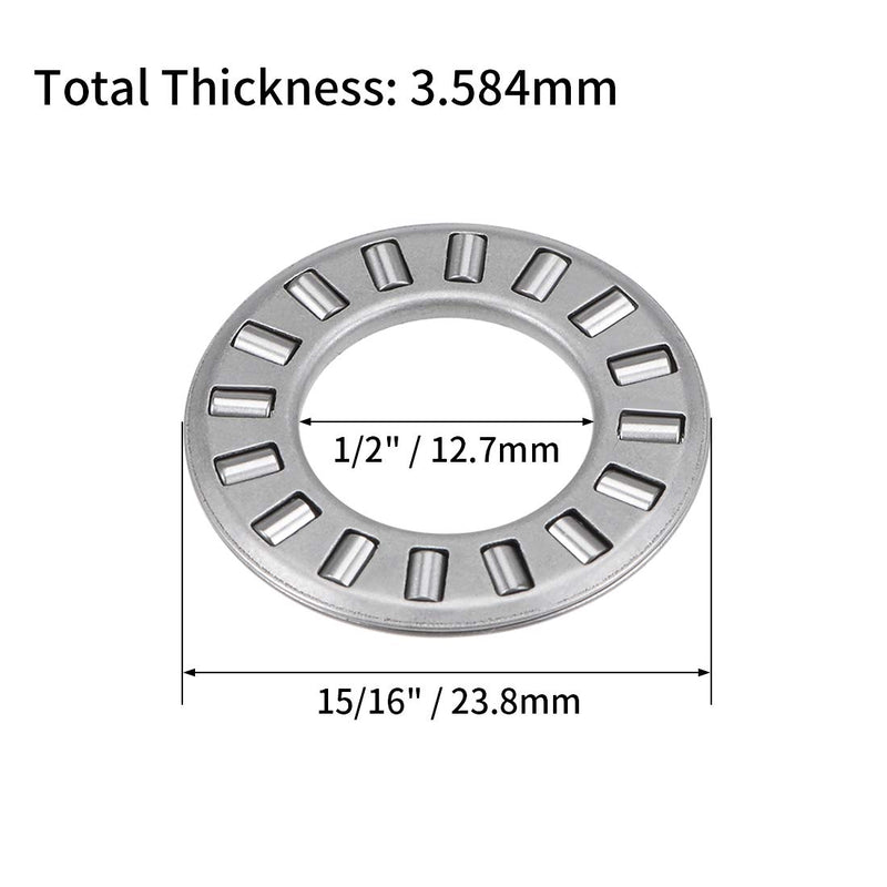 [Australia - AusPower] - uxcell TC815 Thrust Needle Roller Bearings with Washers 1/2" Bore 15/16" OD 5/64" Width 2pcs 