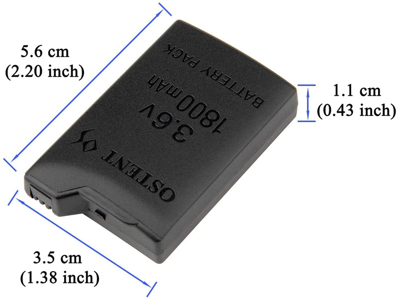 [Australia - AusPower] - OSTENT High Capacity Quality Real 1800mAh 3.6V Lithium Ion Rechargeable Battery Pack Replacement for Sony PSP 1000 PSP-110 Console 