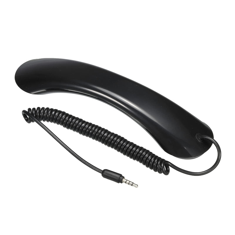 [Australia - AusPower] - MECCANIXITY 3.5mm Retro Telephone Handset Cell Phone Telephone Receiver for Microphone Speaker Black 