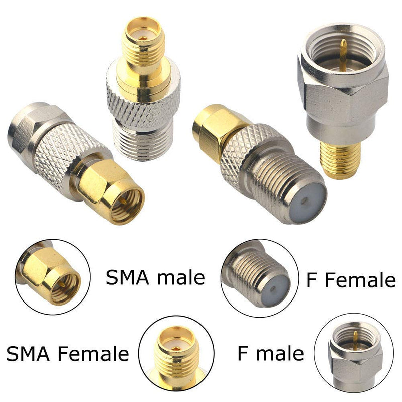 [Australia - AusPower] - onelinkmore SMA to F Coax Kit RF Coaxial Adapter Kits SMA to F Antenna Connector TV Coax Adapter Connector for DAB+/FM/AM Radio Pioneer Spectrum Analyzer sdr Dongle rtl-sdr Coax Cable Adapter 