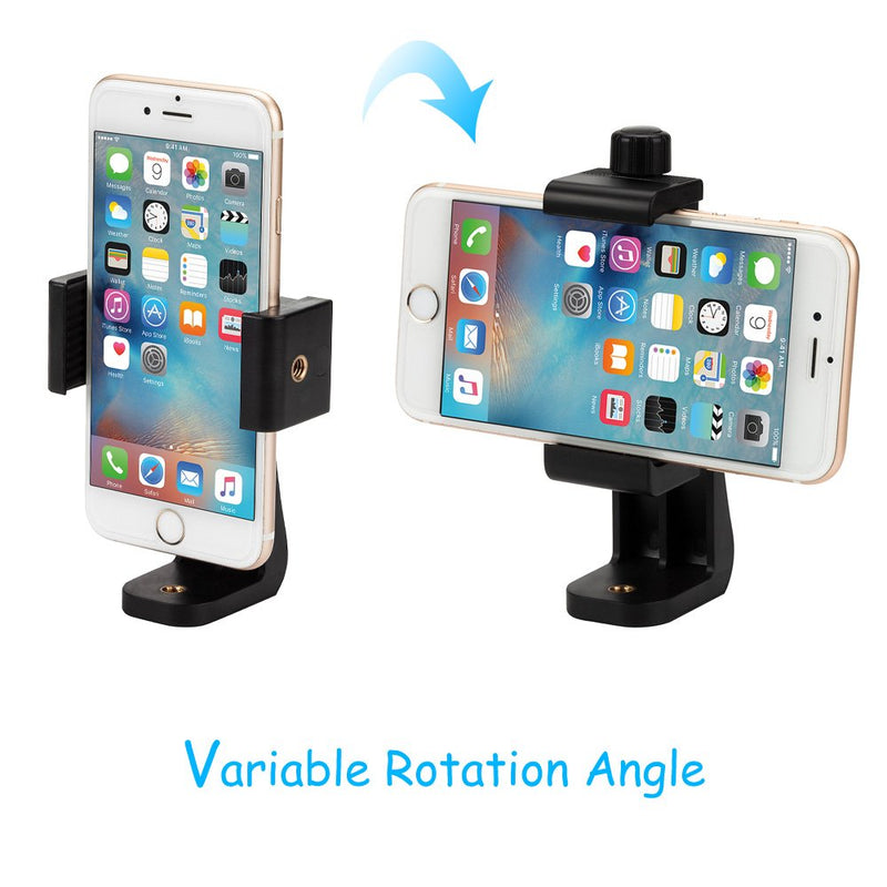 [Australia - AusPower] - Vastar Smartphone Tripod Adapter Cell Phone Holder Mount Adapter, Fits iPhone, Samsung, and all Phones, Rotates Vertical and Horizontal, Adjustable Clamp 1-Pack 