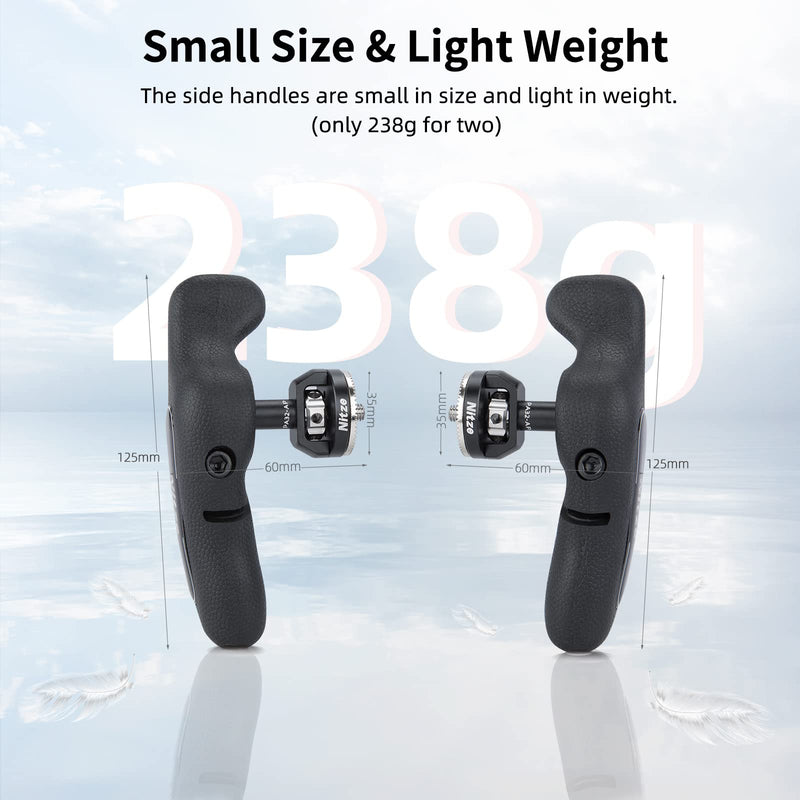 [Australia - AusPower] - Nitze Side Handle Kit with ARRI Rosette, Left Side Handle, Right Side Handle for Smartphone Cage, iPad Cage and Monitor Cage - PA32A 