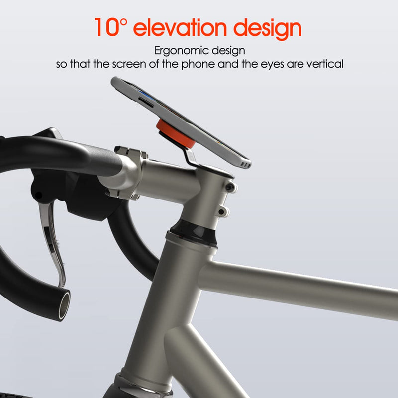 [Australia - AusPower] - Bike Phone Mount,Mountain Bicycle Cell Phone Holder,Universal Aluminum Handlebar Stem Phone Clamp,Cycling Mobile Phone Clip,MTB Road Bike Quick Attach/Release for iPhone Samsung Galaxy Google-Orange 【1st Gen】Stem Mount-Orange 