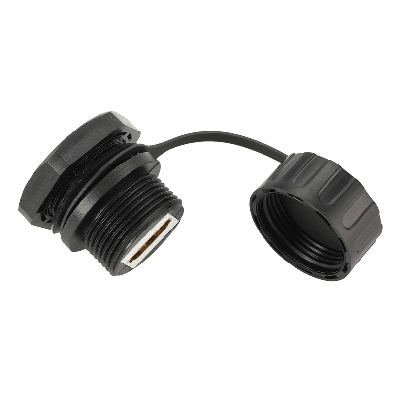 [Australia - AusPower] - ANMBEST 2PCS HDMI Waterproof Connector, M25 Panel Mounting Female to Female HDMI Bulkhead Coupler with Waterproof Dust Cap 