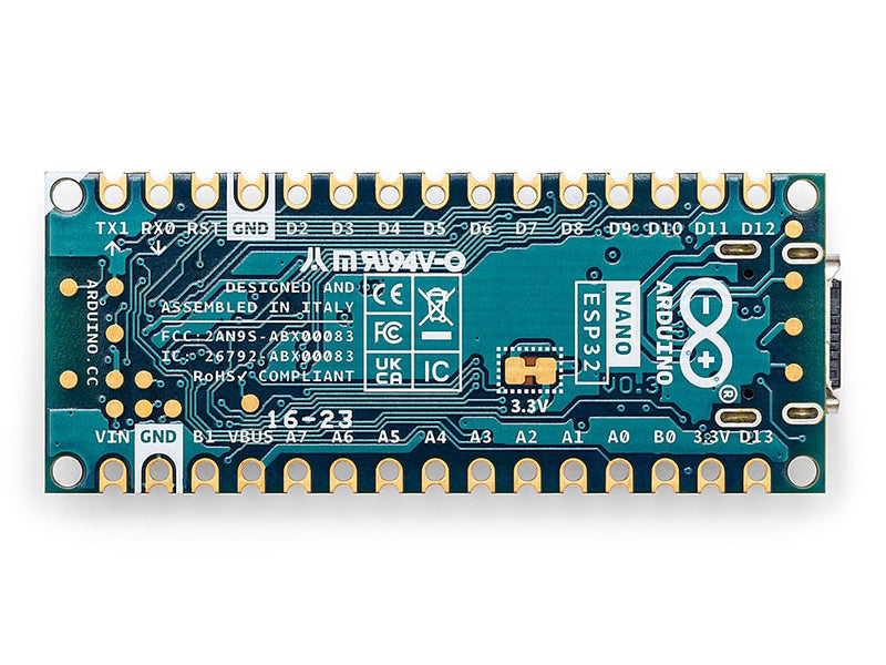 [Australia - AusPower] - Arduino Nano ESP32 with headers [ABX00083] ESP32-S3, USB-C, Wi-Fi, Bluetooth, HID Support, MicroPython Compatible 