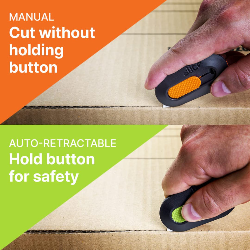 [Australia - AusPower] - Slice 10515 Mini Box Cutter, Ceramic Blade Locks Into Position, Right or Left Handed Mini Cutter, Keychain Box Opener, Magnetic, Finger Friendly and Safe Package Opener, Blade Stays In Position 1 Pack Blade Locks in 
