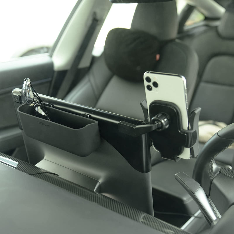 [Australia - AusPower] - TAUTO for Tesla Model Y Model 3 Phone Holder Cell Phone Mount Silence Screen Phone Cradle Kits Compatible with 5.5-7.0" Smartphones Accessories with Silicone Sunglasses Organizer Silence Phone Holder Mount 