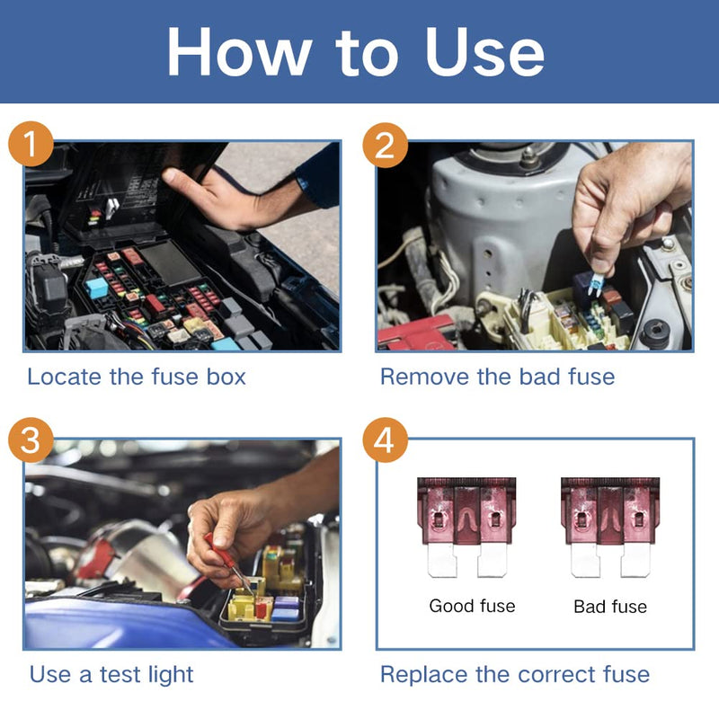 [Australia - AusPower] - ZIPCCI 80 Pcs Standard Car Fuse, Fuses Assortment kit(1A/3A/5A/10A/15A/20A/30A/40AMP) Automotive Blade Fuse for RV, Truck, Marine, Auto Accessories Standard Fuse 