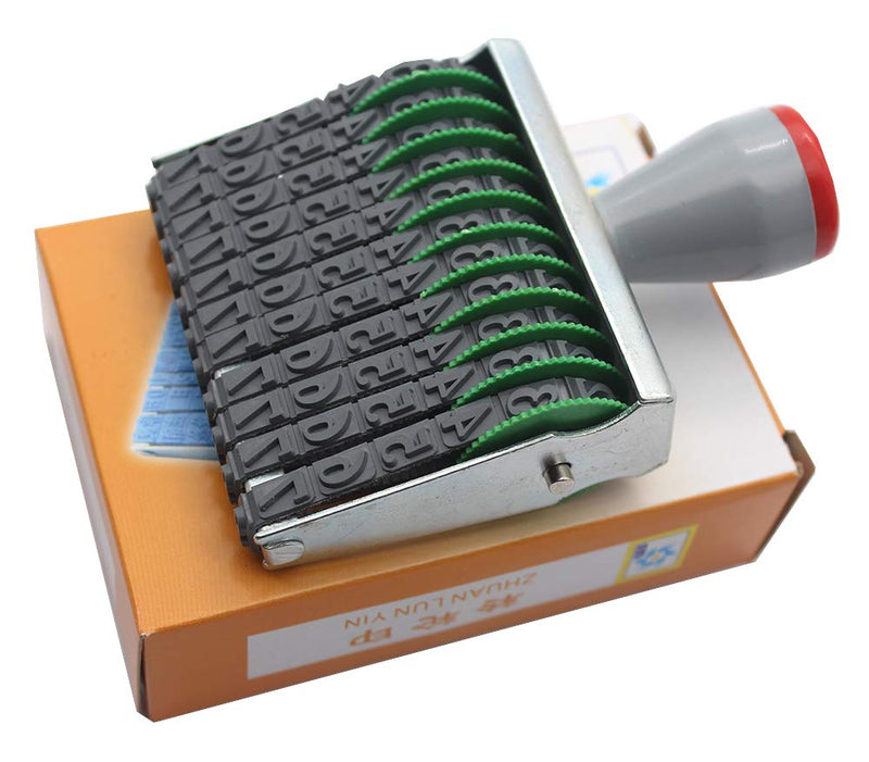[Australia - AusPower] - Number Stamp, Rubber Date Stamp Office Supermarket Number Date Printing Stamp Ink Stamp,Multi-Function DIY Rubber Stamp Office & School Supplies (11-Digit Rolling Stamp) 11-Digit Rolling Stamp 