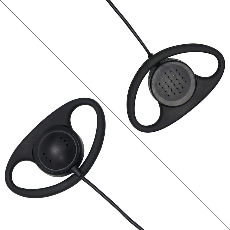 [Australia - AusPower] - 3.5mm Listen Only Earpiece, Soft Rubber D Shape Earhook 1 Pin Headset Earpiece for Two Way Radios Speaker Mics (Pack of 5) 