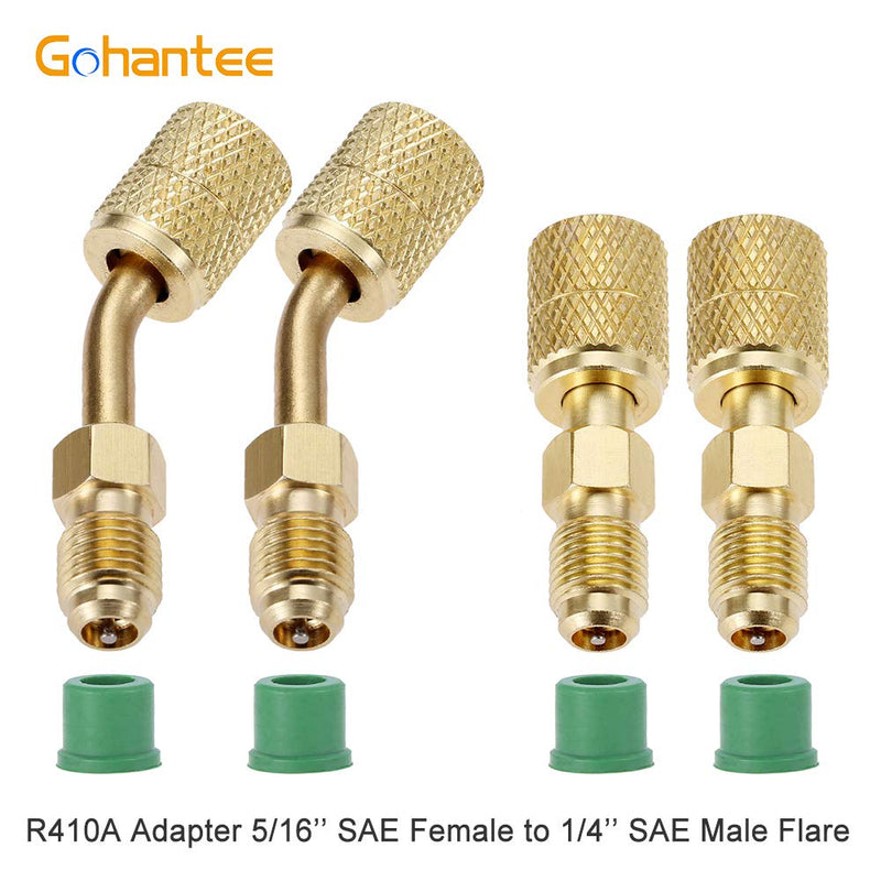 [Australia - AusPower] - R410a Adapter for Mini Split System, Charging Vacuum Port Adapter, 5/16 Female 1/4 Male Flare, Valve Core Remover, r134a Hose Gaskets, 5V1 Valve Cores, for HVAC and Refrigeration Service 