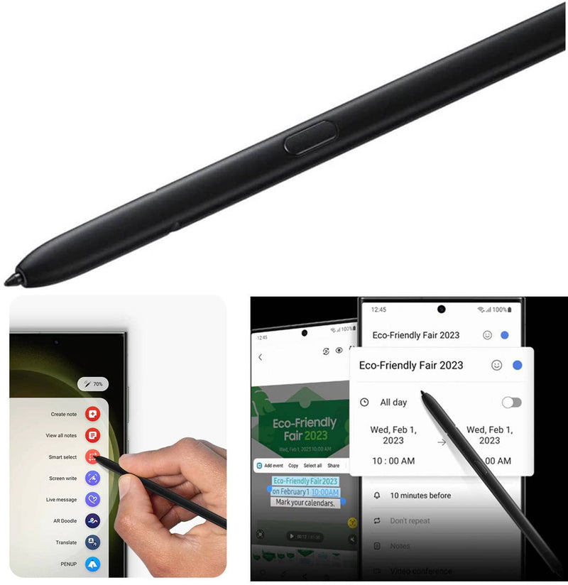 [Australia - AusPower] - Note 20 Ultra S Pen [withBluetooth] [Pen Tips 0.7mm] [4096 Pressure Sensor] for Samsung Galaxy Note 20 & Note 20 Ultra 5G All Version, Note 20 Stylus Pen Touch S Pen (Black) Black 