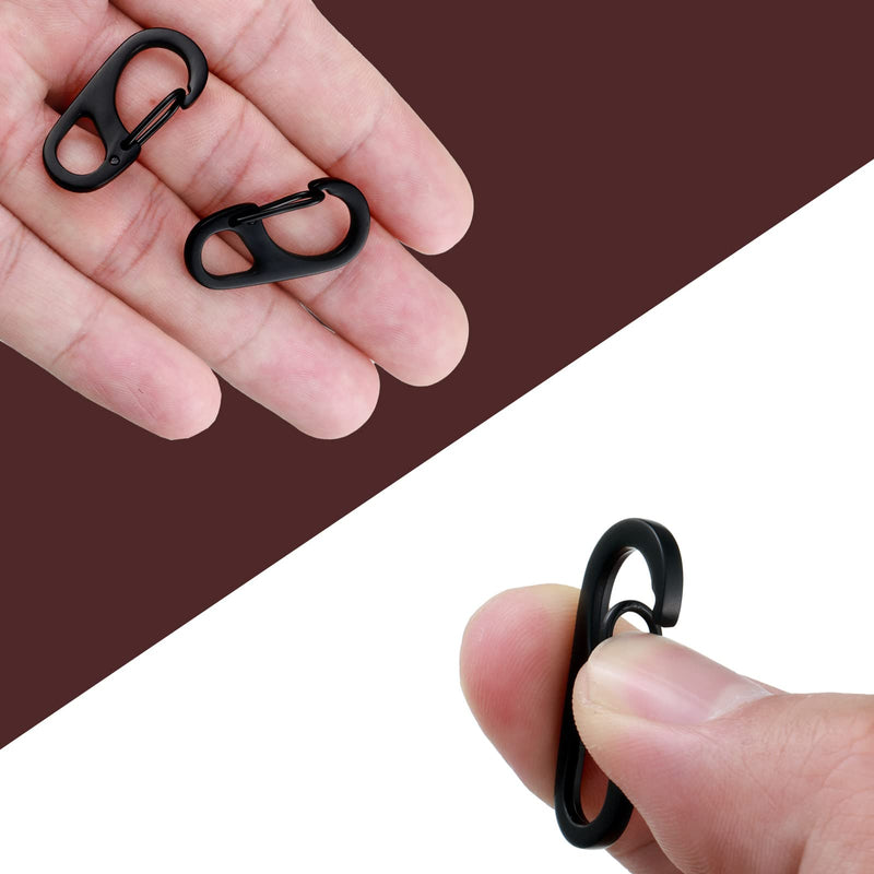 [Australia - AusPower] - 40 Pieces Mini Carabiner Clip Tiny Keychain Carabiner Mini Keyring for Backpack Bottle Keychain Accessories Black 