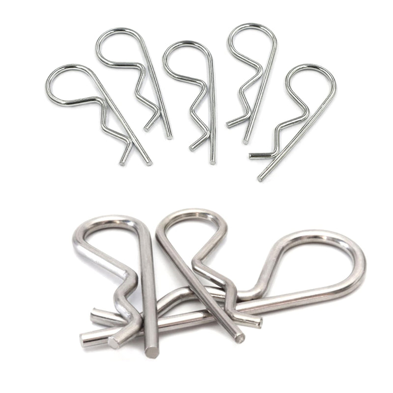 [Australia - AusPower] - ISPINNER 100pcs 304 Stainless Steel Cotter Pins Assortment Kit, 7 Sizes R Clips for Hitch Pin Lock Systems 