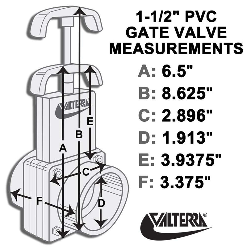 [Australia - AusPower] - Valterra 6101 PVC Gate Valve, White, 1-1/2" Slip 