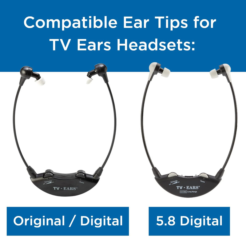 [Australia - AusPower] - Genuine TV Ears Replacement Foam Ear Tip for TV Ears Headsets (Original, Digital and 5.8 Digital) - One year Supply - 40738 