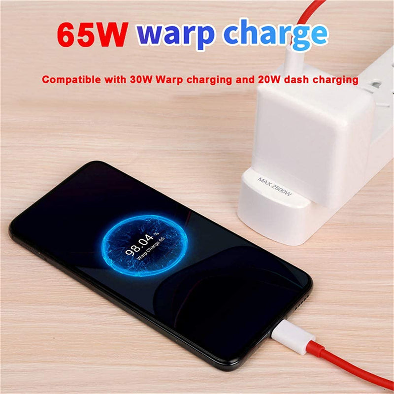 [Australia - AusPower] - Warp65 65W Warp Wall Charger Adapter 10V6.5A for OnePlus 9 9 Pro 8T 8T Cyberpunk 2077 Nord, Warp30 Charger for OnePlus 8 Pro 8 7T 7T Pro 7T Pro Mclaren 7 Pro 6T Mclaren with 2m Dual Type-C Warp Cable 