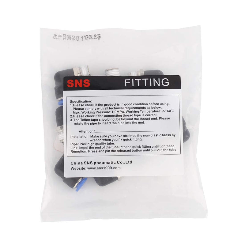 [Australia - AusPower] - SNS SPL5/16-N02 5/16"Tube OD x 1/4 NPT Male Elbow Nickel Plated Brass and Plastic Pneumatic Tube Fittings(10 PCS) SPL 
