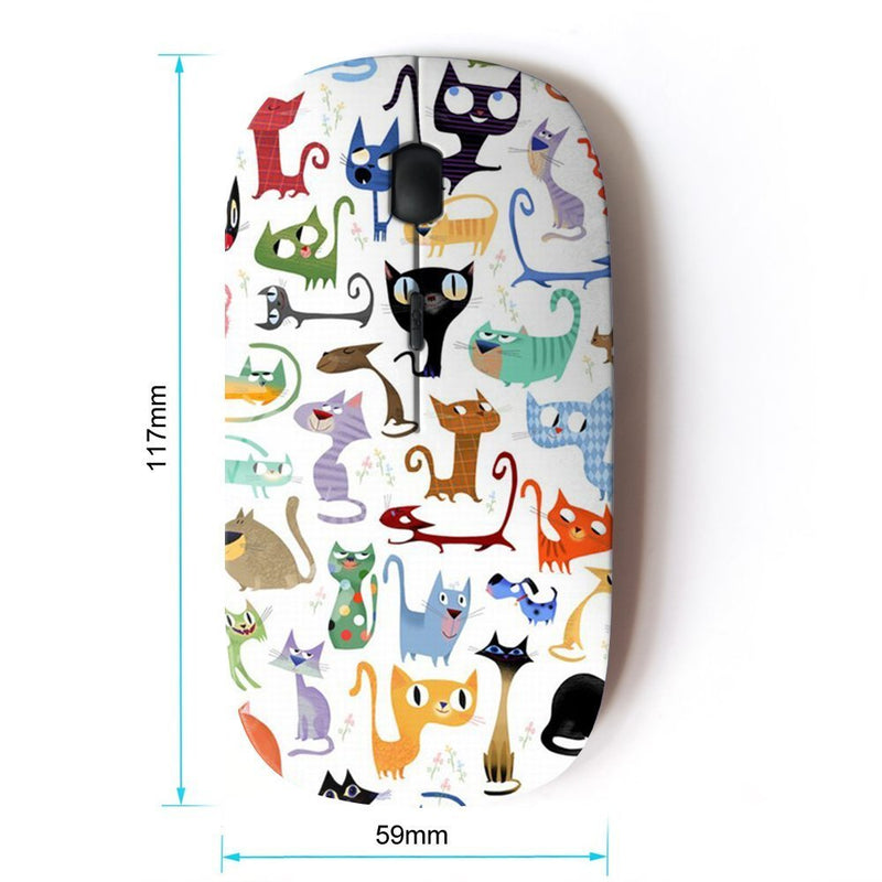 [Australia - AusPower] - KOOLmouse [ Optical 2.4G Wireless Mouse ] [ Abstract Cat Pattern White Kittens ] 