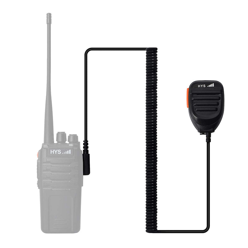 [Australia - AusPower] - HYSHIKRA Handheld Speaker Shoulder Microphone HT Mic with 7.5ft Cable for Baofeng UV-5R Series BF-888S Retevis H-777 RT22 RT21 TYT Kenwood TK-240 TK-250 TK-255 2-Way Radio Walkie-Talkie (Orange PTT) 