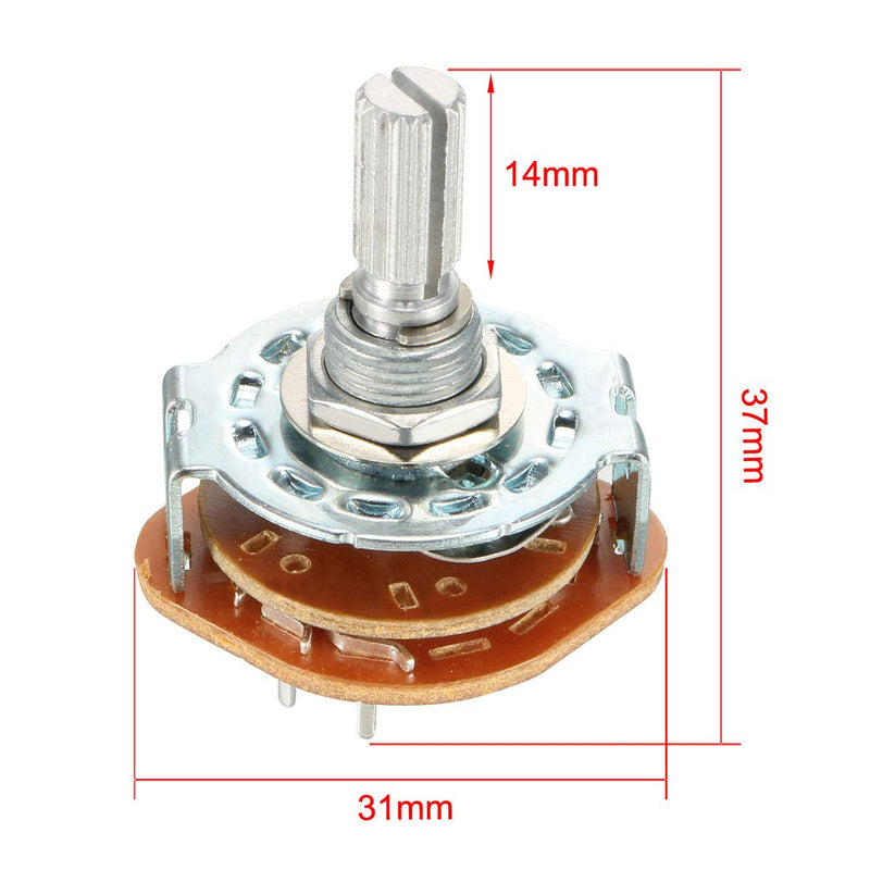 [Australia - AusPower] - uxcell 2P4T 2 Pole 4 Position Selectable Single Deck Band Channel Rotary Switch Selector 5Pcs 