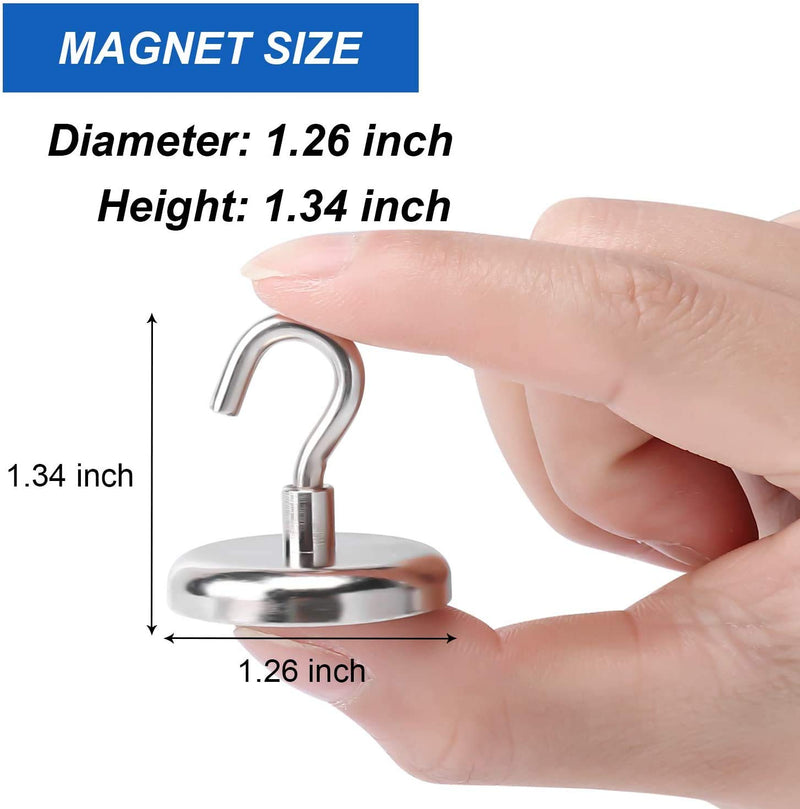 [Australia - AusPower] - LOVIMAG 100LBS Heavy Duty Magnetic Hooks, Strong Neodymium Magnet Hooks for Home, Kitchen, Workplace, Office etc, Hold up to 100 Pounds - 12pack 32mm-12p 