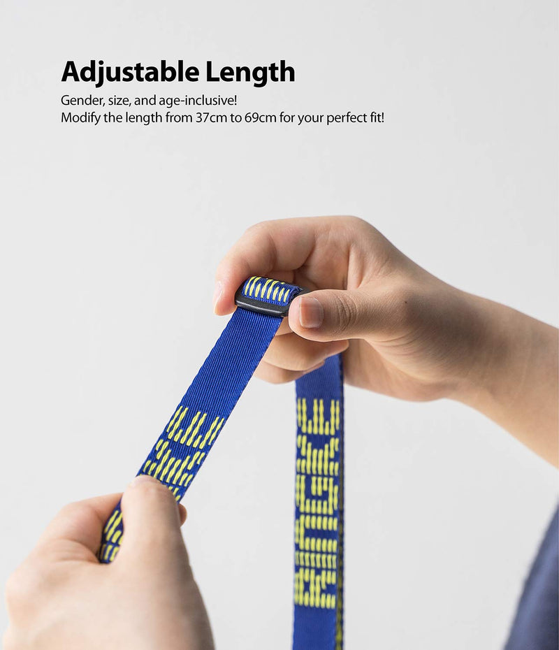 [Australia - AusPower] - Ringke Lanyard Design Strap Lettering Shoulder Neck Hand Wrist Designed for Cell Phone Cases, Keys, Cameras & ID QuikCatch Lanyard Adjustable String - Lettering Royal Blue 