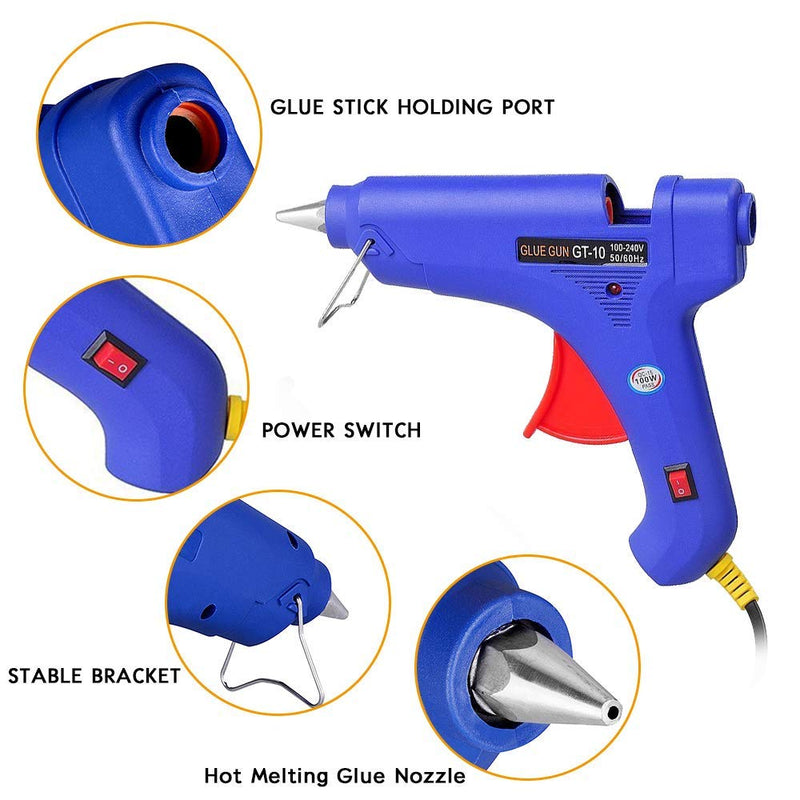 [Australia - AusPower] - Manelord Glue Gun - 100W Hot Glue Gun with 10Pcs High Adhesion Hot Glue Sticks for Car Dent Repair, Home Improvement, Quick Daily Repair and DIY Small Craft Projects 
