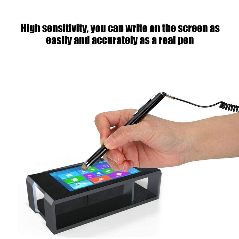 [Australia - AusPower] - Capacitive Touch Screen Pen, Zinc Alloy Coated Porcelain Touch Stylus S Pen, 90mm Silicone Design Stylus Touch Pen with Spring Wire, Portable Capacitive Pen 
