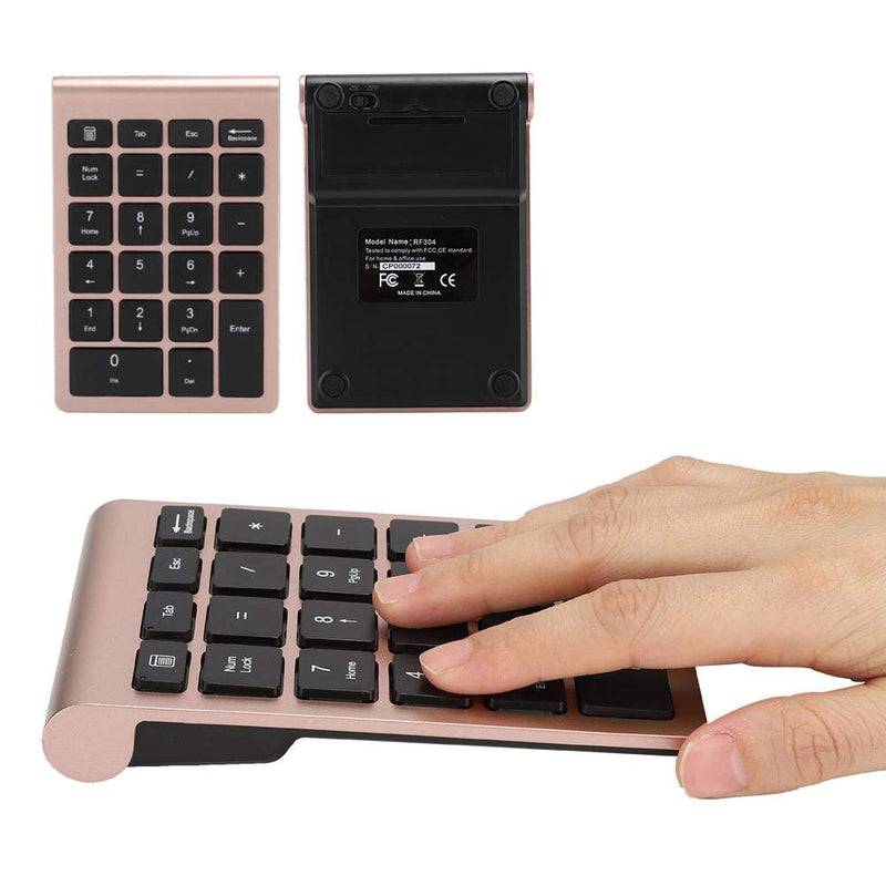 [Australia - AusPower] - V BESTLIFE Numeric Keypad, 22 Keys 2.4G Wireless Mini USB Ergonomic Keyboard with Receiver (Rose Gold) 