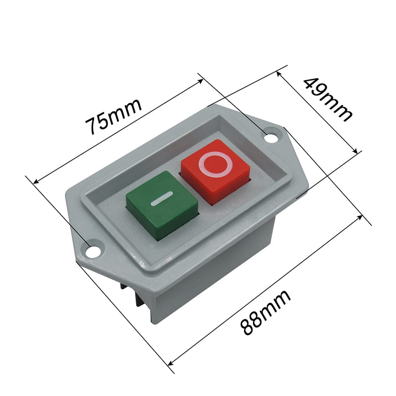 [Australia - AusPower] - mxuteuk Push Button Switch Latching 3 Phase On/Off Start Stop Switch 10A AC 220V/380V, 1 Year Warranty LC3-10 