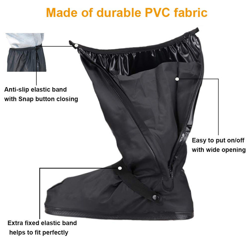 [Australia - AusPower] - KRATARC Waterproof Shoes Covers Foldable Rain Boot Reflective Snow for Men Women Outdoor Cycling Walking Hiking Black Medium 