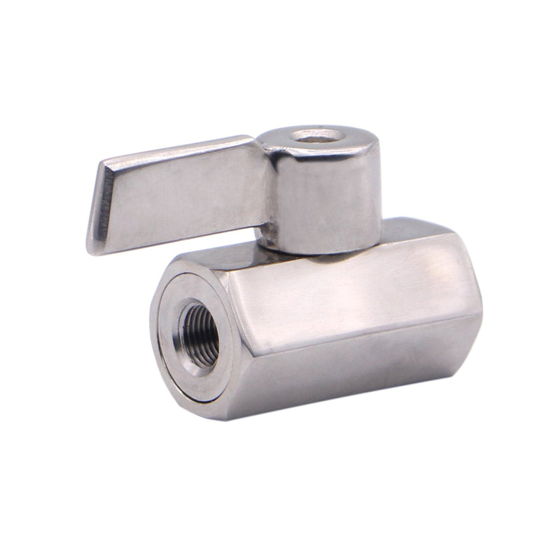 [Australia - AusPower] - DERNORD Stainless Steel Mini Ball Valve 1/8 Inch NPT Thread Female (Pack of 2) Pack of 2 