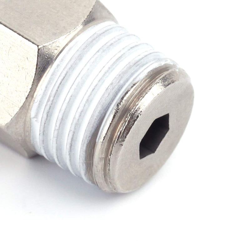 [Australia - AusPower] - SNS SPC1/4-02NPTBE 1/4"Tube OD x 1/4 NPT Male Straight Nickel Plated Brass Push to Connect Pneumatic Fittings（10 PCS） SPC 