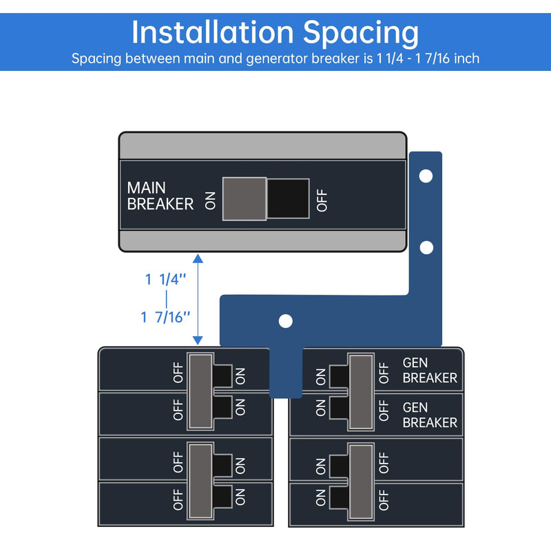 [Australia - AusPower] - Generator Interlock Kit Fit for Eaton Cutler Hammer BR and CH Series 150 or 200 amp Panel, 1 1/4-1 7/16 Inches Spacing Between Main and Generator Breaker, Professional Generator Interlock Kit 
