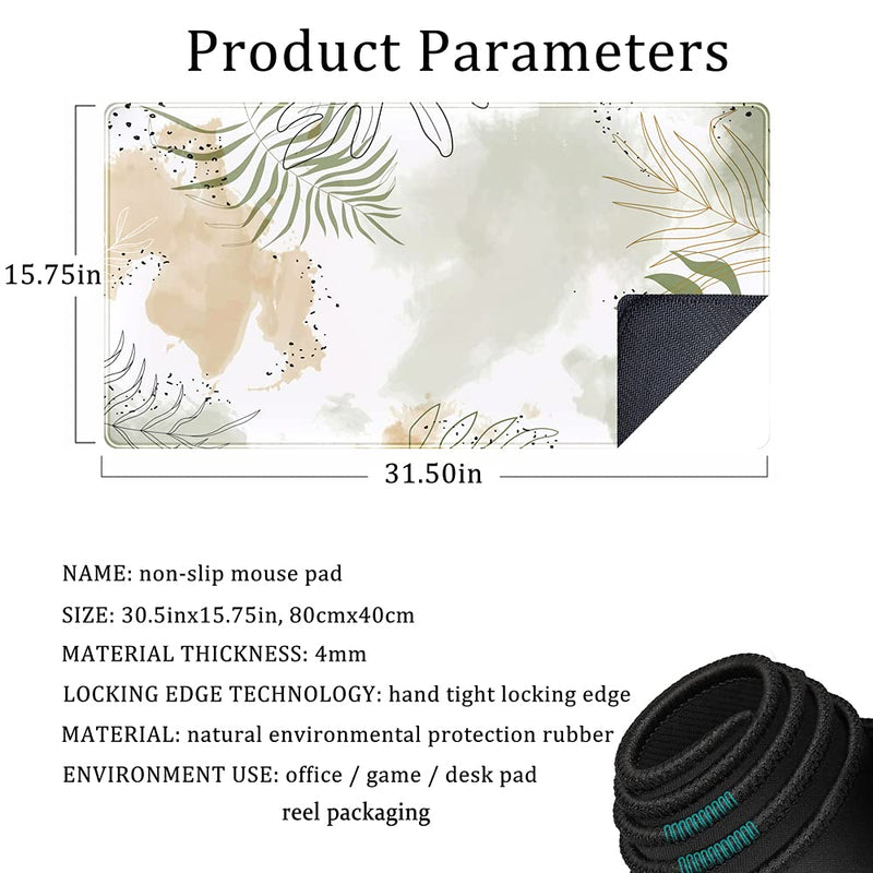 [Australia - AusPower] - Keyboard mat Kawaii Mousepad Matcha Green Plant Abstract Accessories Desk pad Mouse mat Desk mat for Desktop Gamer Girl Accessories Office Accessories for Women Pink Desk Organizer Large Gaming Pads … 