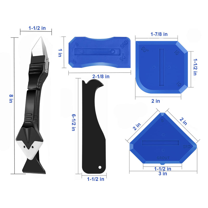 [Australia - AusPower] - King&Charles Caulking Tool, Caulk Remover& Glass Glue Angle Scraper, 3 in 1 Silicone Caulking Tool Kit - Caulk Removal Tool 