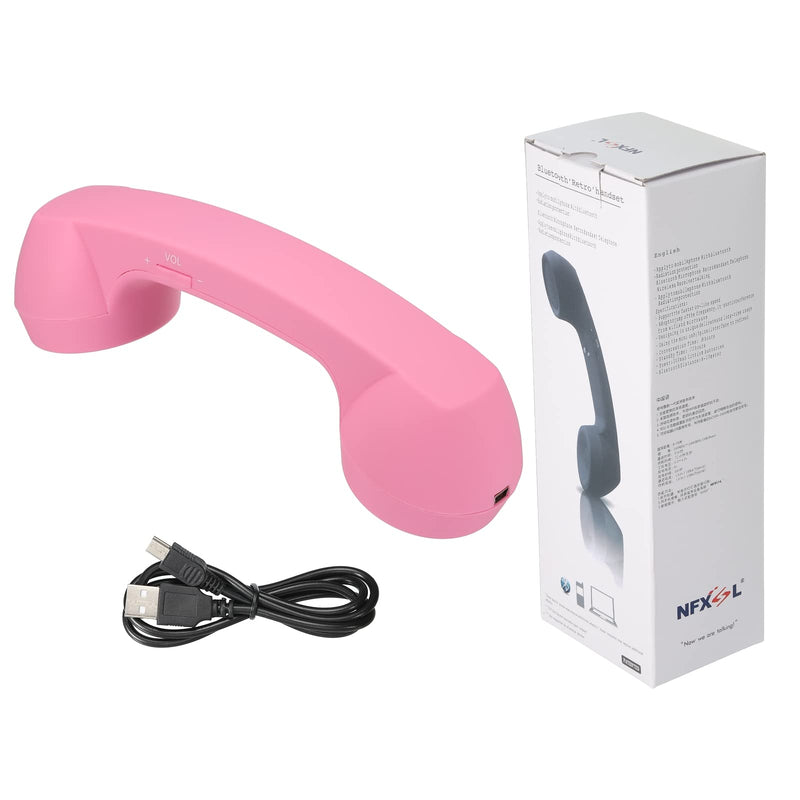 [Australia - AusPower] - MECCANIXITY Retro Telephone Handset Wireless Phone Telephone Receiver for Microphone Speaker Matte Pink 