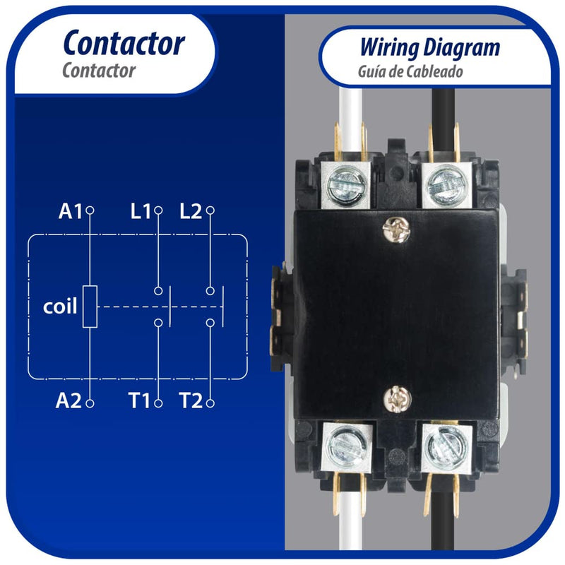 [Australia - AusPower] - Appli Parts APAC-24024 Heavy Duty 2 Poles Contactor 40 Amp 24 Volts Coil Replacement for ac Compressor and Electrical Applications UL Certified 476929 2 Pole 24 Volts 