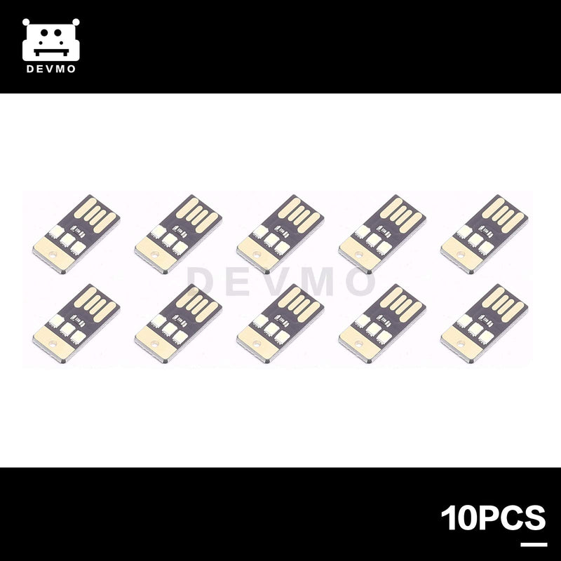 [Australia - AusPower] - DEVMO 10pcs USB LED Portable Night Light Bright Mini Keychain Camping Car Lamp Module 