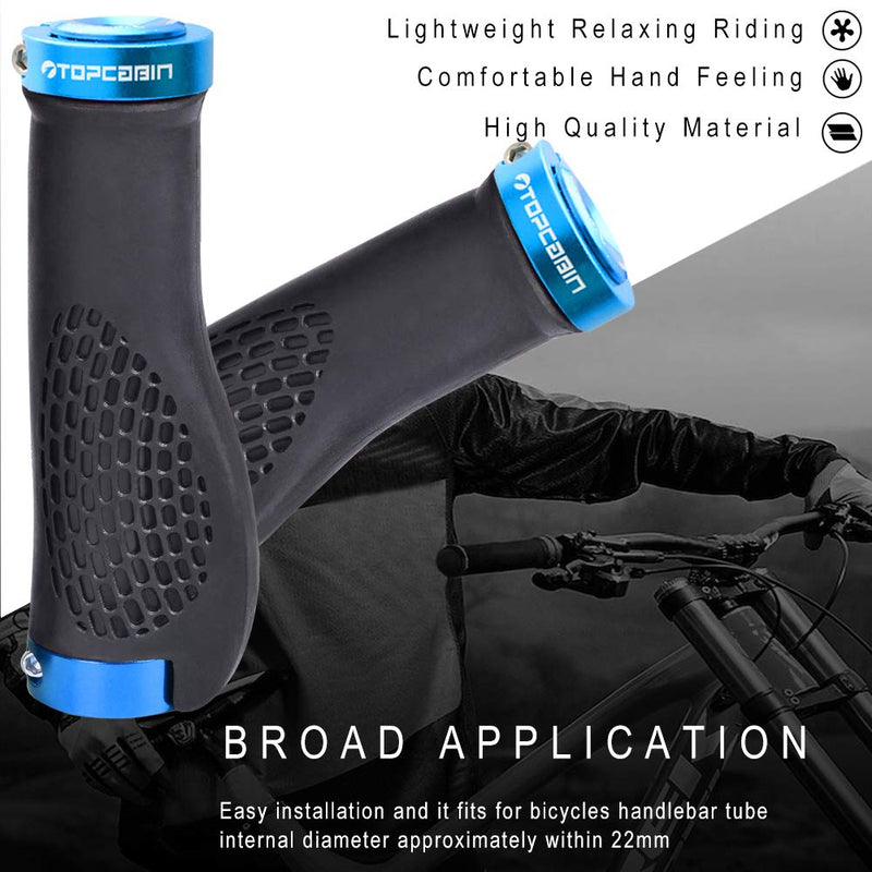 [Australia - AusPower] - TOPCABIN Bike Grips,Ergonomic Design Bicycle Grips Widen Holding Rubber Bike Handlebar Grips with Aluminum LockGrips for Bike Mountain Road MTB 